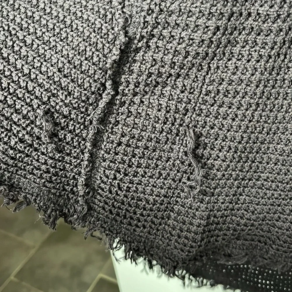 Free People Moonshine Cold Shoulder Knit Charcoal Grey Sweater - Picture 5 of 8